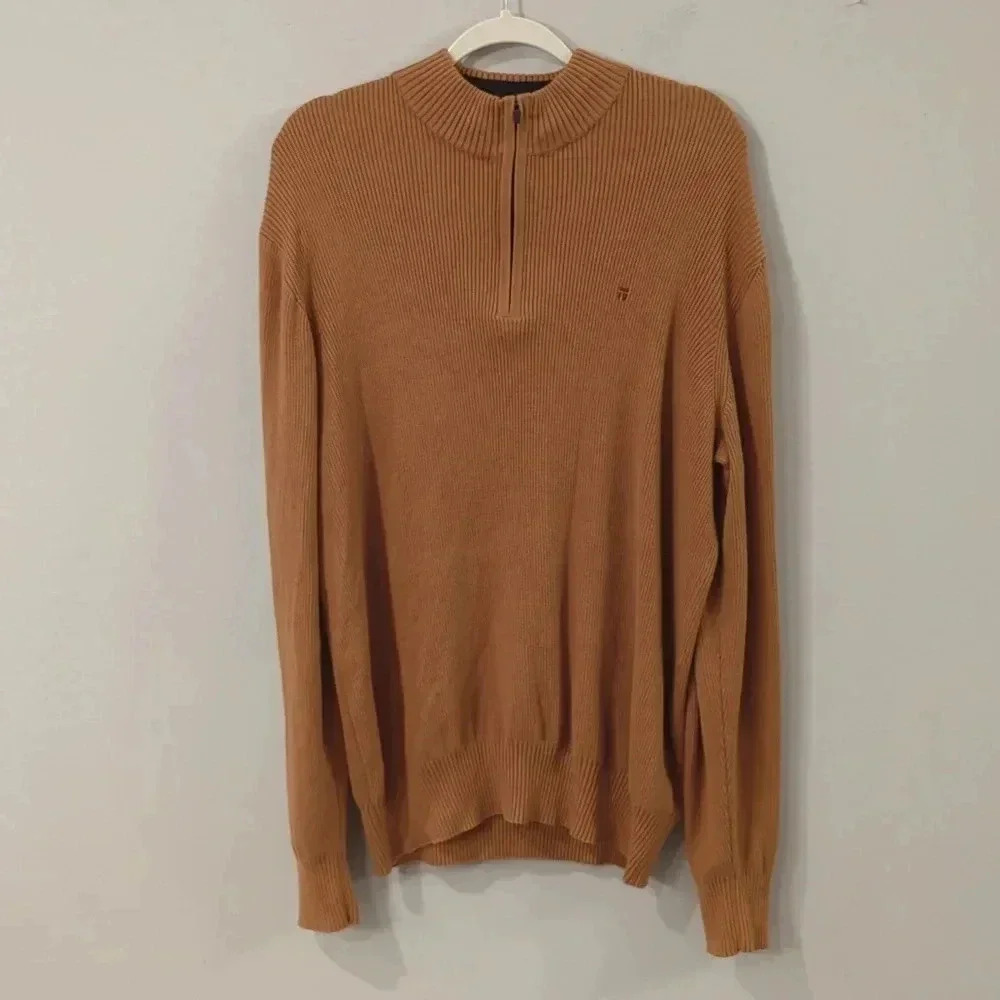Tommy John Sweater 1/4 Zip‎ Camel Color size Medium